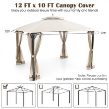 Charger l'image dans la galerie, 10x12 Feet Outdoor Patio Gazebo Canopy Replacement Top with Ventilation and Drainage Holes for Parties and Gatherings
