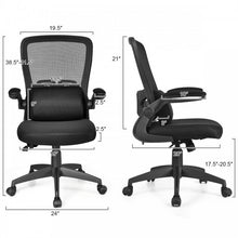 Load image into Gallery viewer, Black Mesh Minimalist Modern Office Computer Chair with Lumbar Pillow