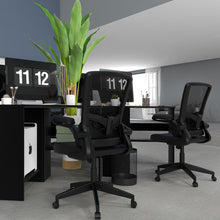Load image into Gallery viewer, Black Mesh Minimalist Modern Office Computer Chair with Lumbar Pillow