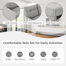 Charger l'image dans la galerie, Costway L-Shaped Gray Sectional Couch Set with Storage Ottoman - Suitable for Living Room and Dormitory