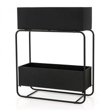Charger l'image dans la galerie, Black Metal 2-Tier Raised Garden Planter with Large Planter Boxes