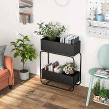 Charger l'image dans la galerie, Black Metal 2-Tier Raised Garden Planter with Large Planter Boxes