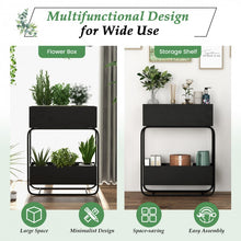 Charger l'image dans la galerie, Black Metal 2-Tier Raised Garden Planter with Large Planter Boxes