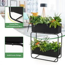 Charger l'image dans la galerie, Black Metal 2-Tier Raised Garden Planter with Large Planter Boxes