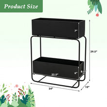 Charger l'image dans la galerie, Black Metal 2-Tier Raised Garden Planter with Large Planter Boxes