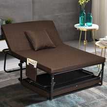 Load image into Gallery viewer, Brown Portable Double Sleeper Folding Bed