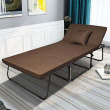 Load image into Gallery viewer, Brown Portable Double Sleeper Folding Bed