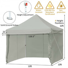 Load image into Gallery viewer, Costway 10x10 ft Pop-Up Tent Canopy with Removable Zippered Sidewalls - Suitable for Outdoor Parties and Camping