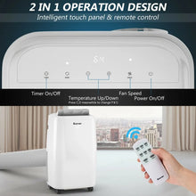 Load image into Gallery viewer, 10000 BTU (ASHRAE) Multifunctional Portable Air Conditioner with Remote Control and 24-Hour Timer