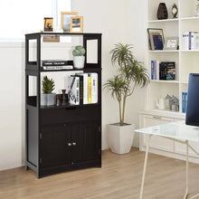 Load image into Gallery viewer, 3-Tier Bathroom Cabinet with Doors and Floor-Standing Storage