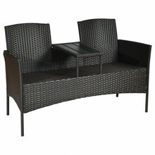 Charger l'image dans la galerie, Outdoor Patio Furniture Double Sofa Seating Set with Coffee Table