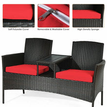 Charger l'image dans la galerie, Outdoor Patio Furniture Double Sofa Seating Set with Coffee Table