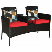 Charger l'image dans la galerie, Outdoor Patio Furniture Double Sofa Seating Set with Coffee Table