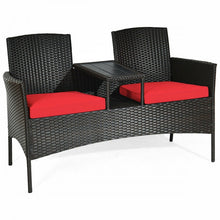 Charger l'image dans la galerie, Outdoor Patio Furniture Double Sofa Seating Set with Coffee Table
