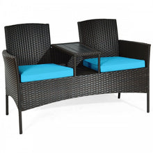 Charger l'image dans la galerie, Outdoor Patio Furniture Double Sofa Seating Set with Coffee Table