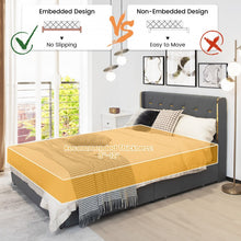 Load image into Gallery viewer, Grey Upholstered High Headboard Bed Frame with 4 Drawers