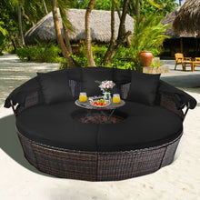Load image into Gallery viewer, Outdoor Convertible Sofa Bed with Retractable Canopy, Coffee Table, and Pergola