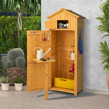 Charger l'image dans la galerie, 71 inch Built-in Folding Table Garden Tool Storage Cabinet Shed