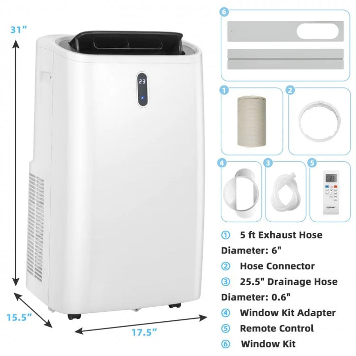 14000 BTU (ASHRAE) Portable Air Conditioner with App Control