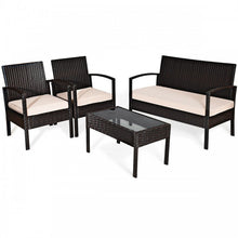 Load image into Gallery viewer, Outdoor Patio Garden Conversation Set with Coffee Table and Sofa Chairs