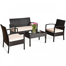 Load image into Gallery viewer, Outdoor Patio Garden Conversation Set with Coffee Table and Sofa Chairs