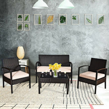 Load image into Gallery viewer, Outdoor Patio Garden Conversation Set with Coffee Table and Sofa Chairs