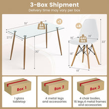 Load image into Gallery viewer, Minimalist Dining Table Set for 4 with 4 Chairs - Suitable for Restaurant and Cafe
