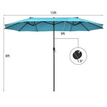 Charger l'image dans la galerie, 15 Ft Outdoor Patio/Pool Umbrella Canopy, 2-Person, Sun Shade, UV Protection