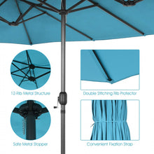 Charger l'image dans la galerie, 15 Ft Outdoor Patio/Pool Umbrella Canopy, 2-Person, Sun Shade, UV Protection