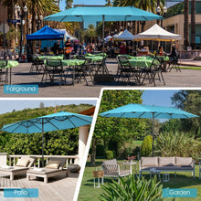 Charger l'image dans la galerie, 15 Ft Outdoor Patio/Pool Umbrella Canopy, 2-Person, Sun Shade, UV Protection