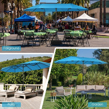 Charger l'image dans la galerie, 15 Ft Outdoor Patio/Pool Umbrella Canopy, 2-Person, Sun Shade, UV Protection