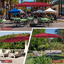 Charger l'image dans la galerie, 15 Ft Outdoor Patio/Pool Umbrella Canopy, 2-Person, Sun Shade, UV Protection