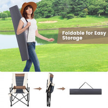 Load image into Gallery viewer, Costway Outdoor Camping Chair Folding Chair with Armrests, Cup Holder, and Lumbar Support - Suitable for Camping and Backpacking