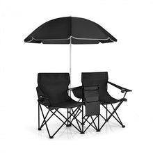 Load image into Gallery viewer, Outdoor Folding Camping Chair with Sunshade Umbrella - Double Chair Suitable for Beach, Camping, and Fishing