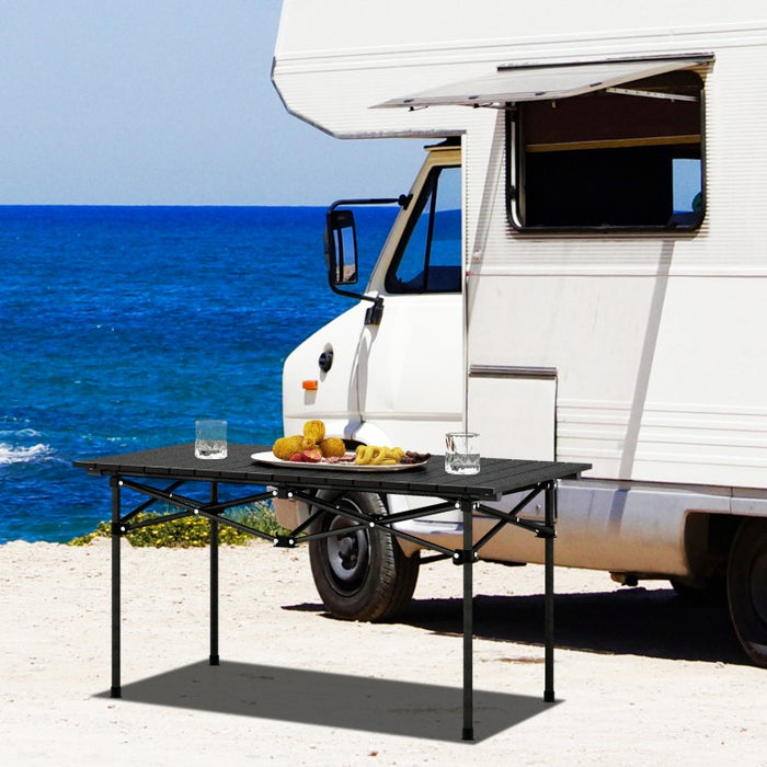 Outdoor Camping Aluminum Folding Table for 4-6 People, Easy to Carry