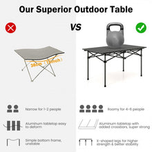 Charger l'image dans la galerie, Outdoor Camping Aluminum Folding Table for 4-6 People, Easy to Carry