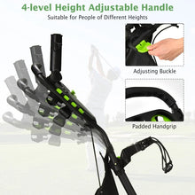 Load image into Gallery viewer, Foldable 4-Wheel Golf Push Cart with Shock Absorption and Durable Design