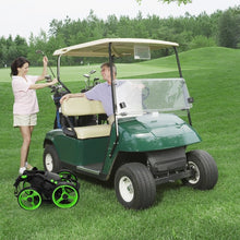 Load image into Gallery viewer, Foldable 4-Wheel Golf Push Cart with Shock Absorption and Durable Design