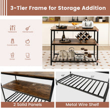 Load image into Gallery viewer, Industrial Style Multifunctional 3-Tier Kitchen Island Countertop Table