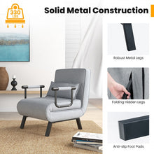 Load image into Gallery viewer, Multifunctional Convertible Sofa Bed Lounger with Armrests and Pillows