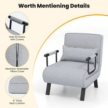 Load image into Gallery viewer, Multifunctional Convertible Sofa Bed Lounger with Armrests and Pillows