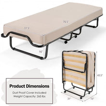 Load image into Gallery viewer, Portable Folding Bed with Foam Mattress and Dust Cover Bag