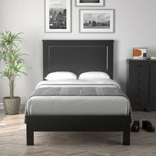 Load image into Gallery viewer, Vintage Farmhouse Black High Headboard Twin Bed Frame