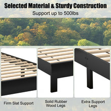 Load image into Gallery viewer, Vintage Farmhouse Black High Headboard Twin Bed Frame