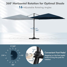 Charger l'image dans la galerie, 9.5 Ft Square Outdoor Pool Patio Rotating Cantilever Umbrella