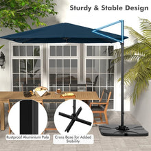 Charger l'image dans la galerie, 9.5 Ft Square Outdoor Pool Patio Rotating Cantilever Umbrella