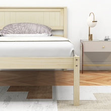 Load image into Gallery viewer, Modern Rustic Solid Wood Bed Frame with Headboard