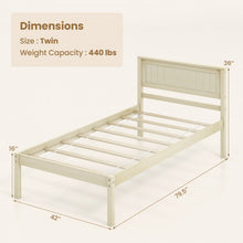 Load image into Gallery viewer, Modern Rustic Solid Wood Bed Frame with Headboard