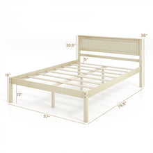 Load image into Gallery viewer, Modern Rustic Solid Wood Bed Frame with Headboard