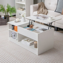 Load image into Gallery viewer, Modern Minimalist White Coffee Table with Lift-Top and Storage Cabinet - Suitable for Living Room and Office